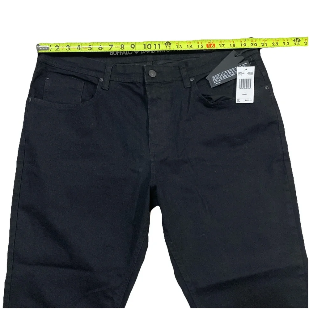 Buffalo David Bitton Men Black Denim Jeans 40x30 Evan-x‎ Slim Straight  NWT